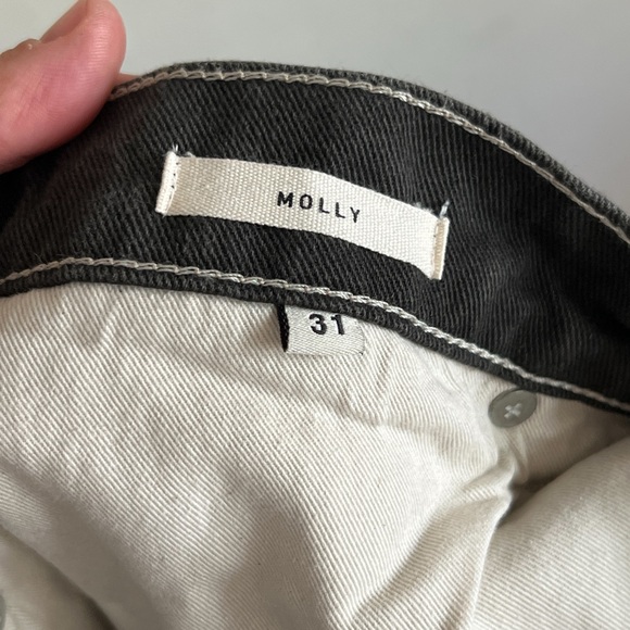 Imogene + Willie Molly Powell Wide Leg Jeans 31 Japanese Denim Black Slouchy - Picture 12 of 13